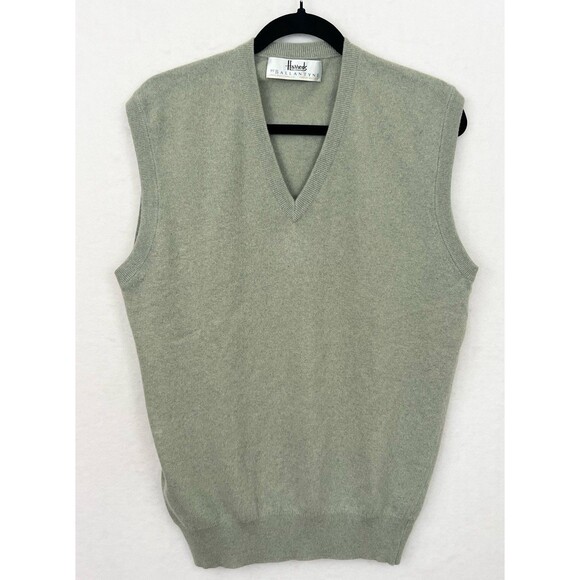 Ballantyne x Harrods 100% Cashmere Sweater Vest Scotland Men's Size 44/US L - Picture 1 of 10